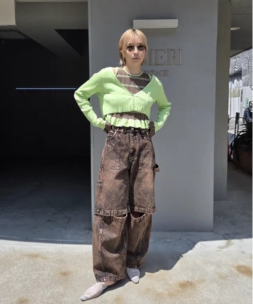 AMERI MEDI PURIPURI KNIT CARDIGAN TOPセット AMERI MEDI PURIPURI KNIT CARDIGAN TOPセット MEDI PURIPURI