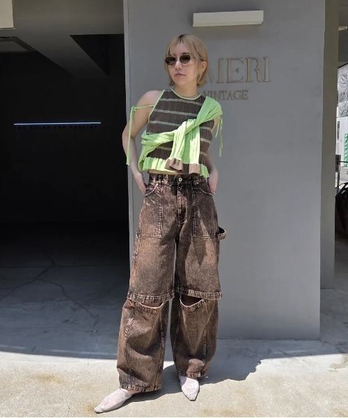 AMERI MEDI PURIPURI KNIT CARDIGAN TOPセット MEDI PURIPURI SHORT KNIT CARDIGAN