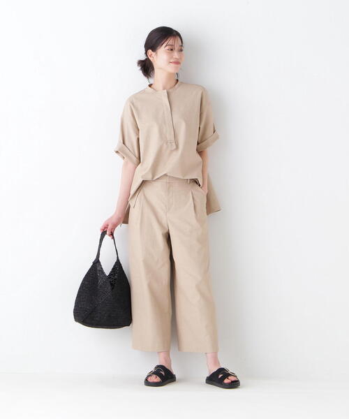 human woman(ヒューマンウーマン)の「◆【UVカット】クールマックス混オーバーブラウス(シャツ/ブラウス・レディース・グレー系その他/ベージュ/グリーン・MEDIUM)」の20枚目の写真