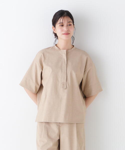 human woman(ヒューマンウーマン)の「◆【UVカット】クールマックス混オーバーブラウス(シャツ/ブラウス・レディース・グレー系その他/ベージュ/グリーン・MEDIUM)」の22枚目の写真
