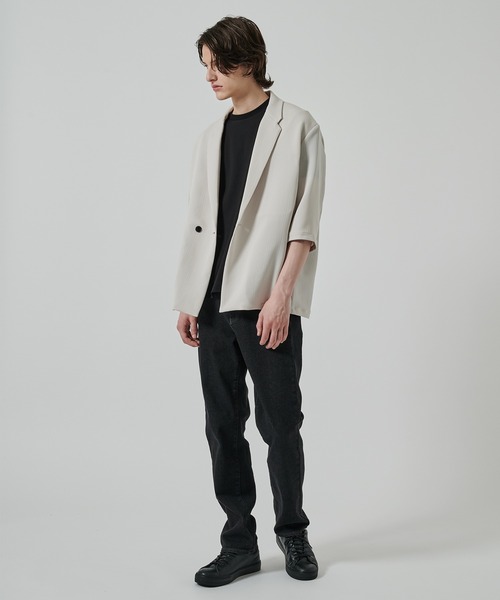 PLEATS HALF SLEEVE JACKET（テーラードジャケット）｜STUDIOUS