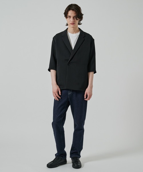 PLEATS HALF SLEEVE JACKET（テーラードジャケット）｜STUDIOUS