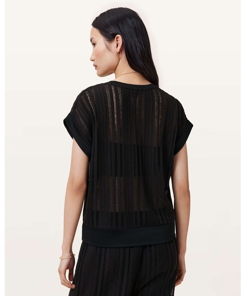 ALLSAINTS（オールセインツ）の「GIANA CROCHET CREW NECK TANK TOP | GIANA クロシェ クルー ネック タンク トップ（Tシャツ/カットソー・レディース・ブラック・XS/S/M/L）」の6枚目の写真
