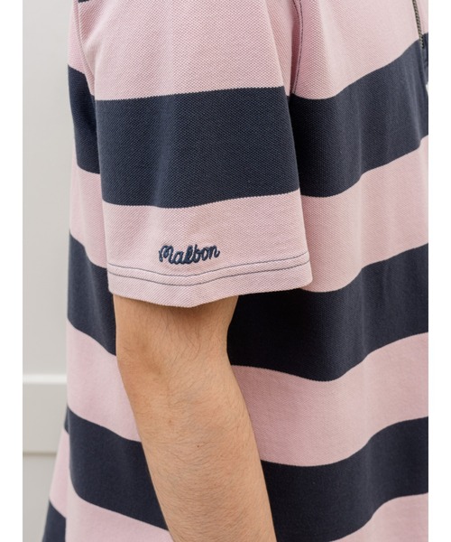 Malbon GAP ストライプポロシャツ GAP ポロシャツ Gap × Malbon ロゴ ストライプ メンズ