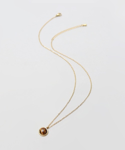 ieLS(イエルズ)の「金属アレルギー対応「ieLS」ステンレス 天然石サークルネックレス(ネックレス・レディース・ホワイト/ブラウン・ONE SIZE)」の5枚目の写真