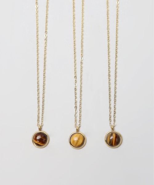 ieLS(イエルズ)の「金属アレルギー対応「ieLS」ステンレス 天然石サークルネックレス(ネックレス・レディース・ホワイト/ブラウン・ONE SIZE)」の8枚目の写真