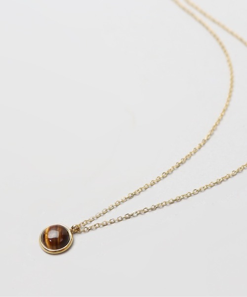 ieLS(イエルズ)の「金属アレルギー対応「ieLS」ステンレス 天然石サークルネックレス(ネックレス・レディース・ホワイト/ブラウン・ONE SIZE)」の9枚目の写真