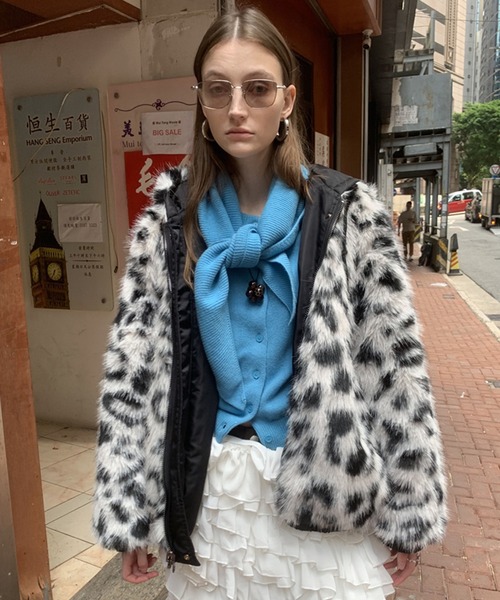 デニムジャケットレオパード柄 Style & Co. レオパード柄 デニム