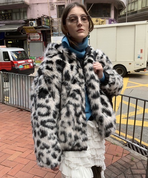 LONSLAN】リバーシブル レオパード ファージャケットコート