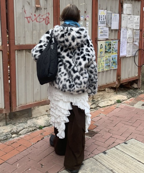 LONSLAN】リバーシブル レオパード ファージャケットコート