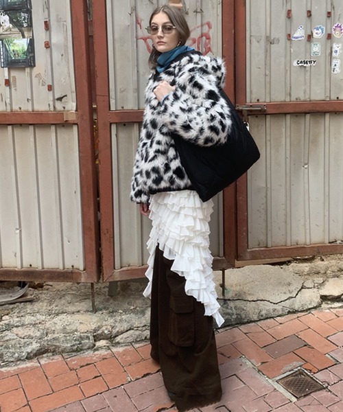 LONSLAN】リバーシブル レオパード ファージャケットコート