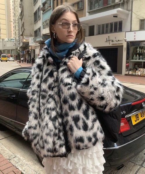 LONSLAN】リバーシブル レオパード ファージャケットコート