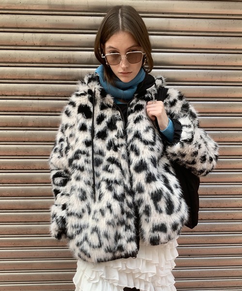 LONSLAN】リバーシブル レオパード ファージャケットコート