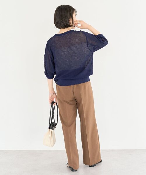 セール】スキッパー半袖ニットカーディガン（カーディガン