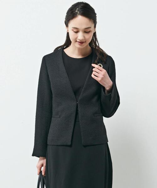 MELROSE claire noirノーカラージャケット 黒（未使用品） セール/ブランド古着】ノーカラージャケット（ノーカラー