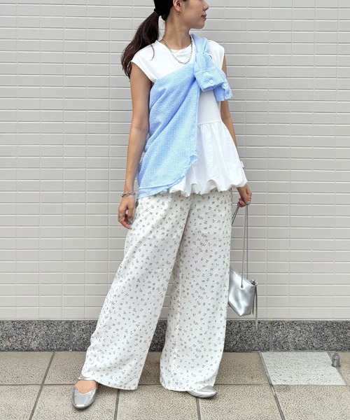 ISOOK（アイスー）の「【ISOOK / アイスー】バルーンペプラムフレンチT / シンプルトップス チュニック ロング丈 クルーネック ラウンドネック ノースリーブ フレンチスリーブ カットソー ブラウス 白T 黒T ホワイト ブラック ZOZOTOWN限定（シャツ/ブラウス・レディース・ブラック/ホワイト・FREE）」の20枚目の写真