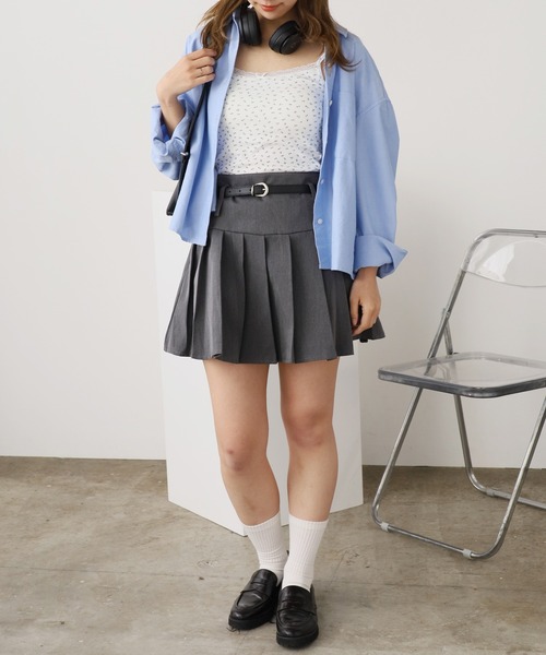 ROOPTOKYO(ループトウキョウ)の「Pleated skirt with belt / ベルト付き プリーツスカート(スカート・レディース・グレー/ブラック・FREE)」の12枚目の写真