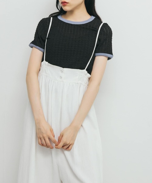 KBF（ケイビーエフ）の「バイカラーレースTEE（Tシャツ/カットソー・レディース・アイボリー/ブラック/グリーン系その他・ONE）」の10枚目の写真