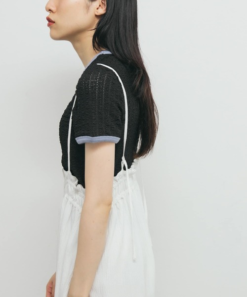 KBF（ケイビーエフ）の「バイカラーレースTEE（Tシャツ/カットソー・レディース・アイボリー/ブラック/グリーン系その他・ONE）」の11枚目の写真