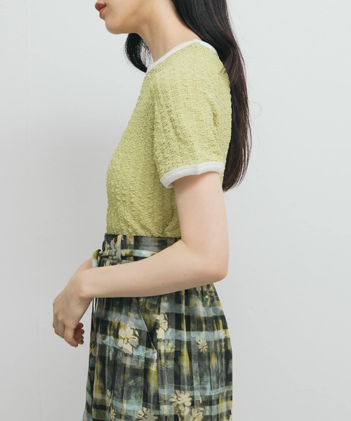 KBF（ケイビーエフ）の「バイカラーレースTEE（Tシャツ/カットソー・レディース・アイボリー/ブラック/グリーン系その他・ONE）」の18枚目の写真