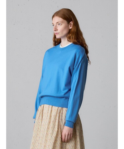 MidiUmi（ミディウミ）の「MidiUmi クルーネックニットプルオーバー（ニット/セーター・レディース・ライトブルー/チャコールグレー/ブラック/レッド・FREE）」の10枚目の写真