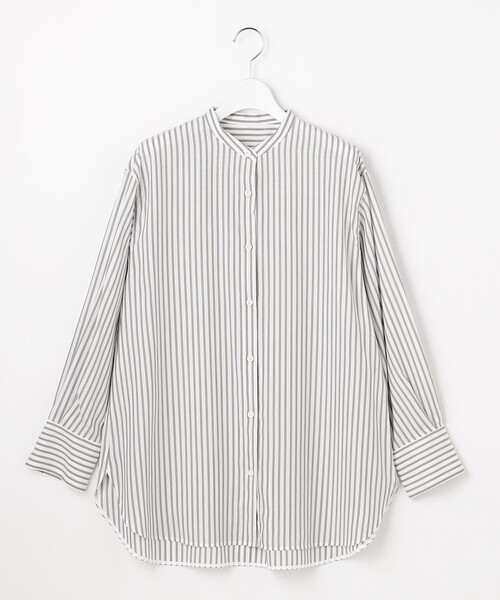 自由区(ジユウク)の「SOMELOSバンドカラー ブラウス(シャツ/ブラウス・レディース・アイボリー系/グレー系1/ふじ色系1・32)」の16枚目の写真