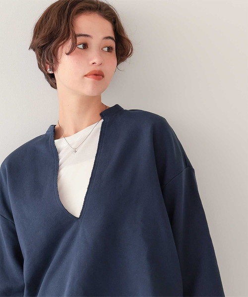 titivate（ティティベイト）の「袖切替ロングスリーブシアートップス（Tシャツ/カットソー・レディース・ネイビー/ブラック/ブラウン/オフホワイト/ブルー・M/L）」の18枚目の写真