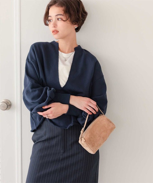 titivate（ティティベイト）の「袖切替ロングスリーブシアートップス（Tシャツ/カットソー・レディース・ネイビー/ブラック/ブラウン/オフホワイト/ブルー・M/L）」の21枚目の写真