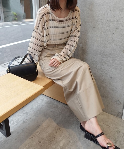 CORNERS(コーナーズ)の「ロールアップツイルロングスカート(デニムスカート・レディース・ベージュ・マルチサイズ)」の5枚目の写真