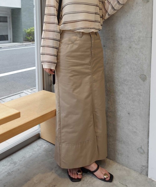 CORNERS(コーナーズ)の「ロールアップツイルロングスカート(デニムスカート・レディース・ベージュ・マルチサイズ)」の7枚目の写真