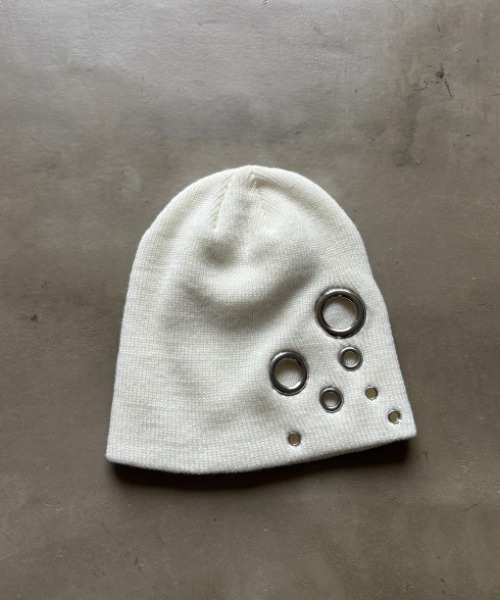 SHAGGIE（シャギー）の「【ViVi掲載】アイレット付きルーズニット帽（ニットキャップ/ビーニー・レディース・ブラック/グレー/ホワイト・FREE）」の20枚目の写真