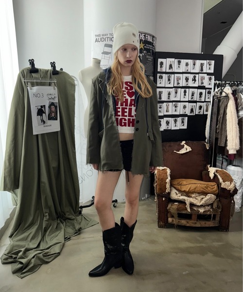 SHAGGIE（シャギー）の「【ViVi掲載】アイレット付きルーズニット帽（ニットキャップ/ビーニー・レディース・ブラック/グレー/ホワイト・FREE）」の14枚目の写真