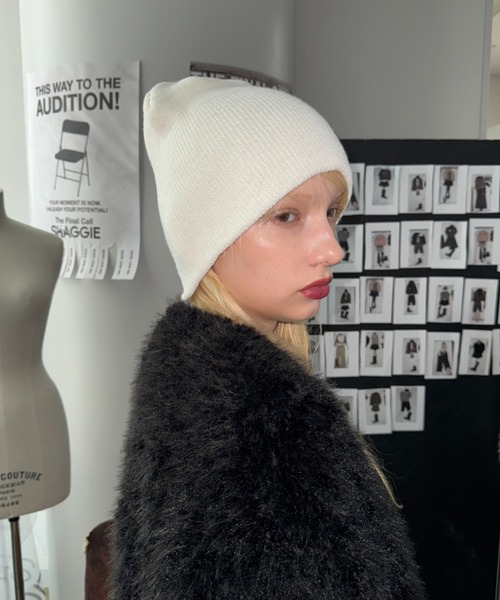 SHAGGIE（シャギー）の「【ViVi掲載】アイレット付きルーズニット帽（ニットキャップ/ビーニー・レディース・ブラック/グレー/ホワイト・FREE）」の17枚目の写真