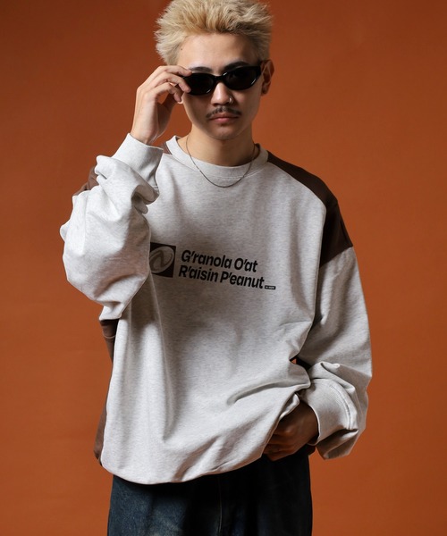 NERDY(ノルディ)の「カラーブロックスウェットシャツ(スウェット・メンズ・ベージュ/グレー系その他/グレー・S/M/L)」の16枚目の写真