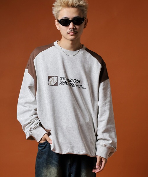 NERDY(ノルディ)の「カラーブロックスウェットシャツ(スウェット・メンズ・ベージュ/グレー系その他/グレー・S/M/L)」の14枚目の写真