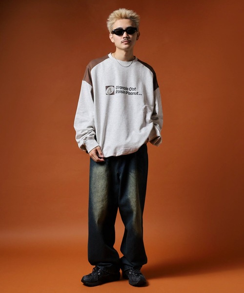NERDY(ノルディ)の「カラーブロックスウェットシャツ(スウェット・メンズ・ベージュ/グレー系その他/グレー・S/M/L)」の18枚目の写真