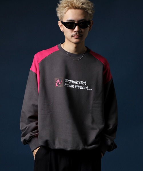 NERDY(ノルディ)の「カラーブロックスウェットシャツ(スウェット・メンズ・ベージュ/グレー系その他/グレー・S/M/L)」の9枚目の写真