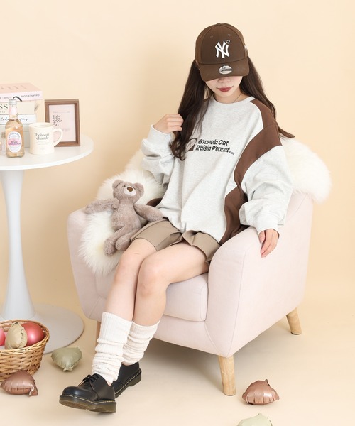 NERDY(ノルディ)の「カラーブロックスウェットシャツ(スウェット・メンズ・ベージュ/グレー系その他/グレー・S/M/L)」の6枚目の写真