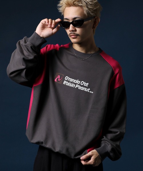NERDY(ノルディ)の「カラーブロックスウェットシャツ(スウェット・メンズ・ベージュ/グレー系その他/グレー・S/M/L)」の11枚目の写真