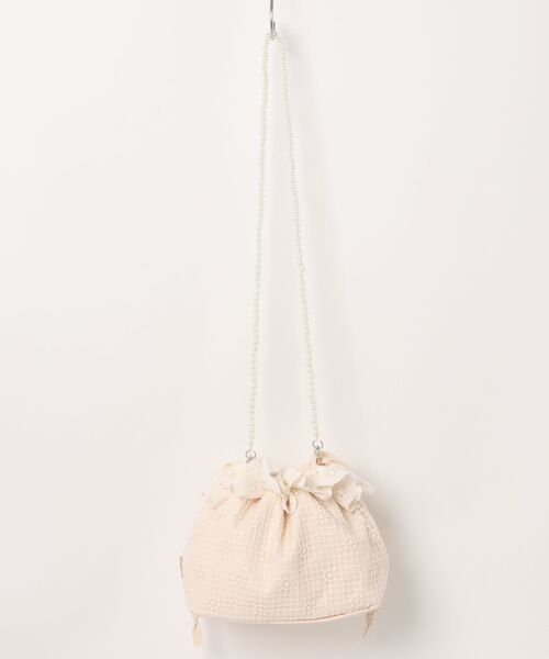 TONE SELECT GOODS(トーンセレクトグッズ)の「Liaa/シアー 花柄 レース パール 巾着バッグ A18681(ハンドバッグ・レディース・その他1/その他2/その他3・FREE)」の4枚目の写真