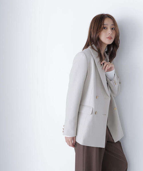 【新品】ナチュラルビューティーベーシックダブルブレストボクシージャケット未使用S ダブルブレストボクシージャケットII | NATURAL BEAUTY BASIC