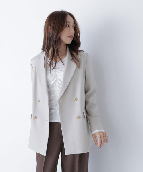 【新品】ナチュラルビューティーベーシックダブルブレストボクシージャケット未使用S ダブルブレストボクシージャケットII | NATURAL BEAUTY BASIC