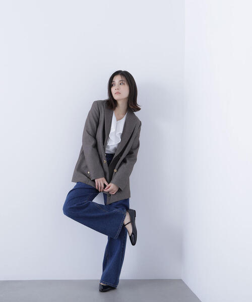 NATURAL BEAUTY BASIC(ナチュラルビューティーベーシック)の「◇ダブルブレストボクシージャケット(テーラードジャケット・レディース・グレー系その他/ベージュ/ブラウン系その他/ネイビー・SMALL/MEDIUM)」の16枚目の写真