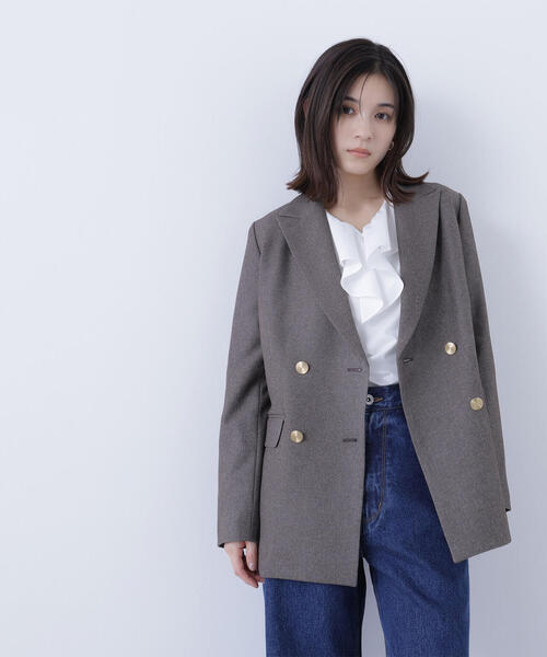 ◇ダブルブレストボクシージャケット(テーラードジャケット ◇ダブルブレストボクシージャケット(テーラードジャケット