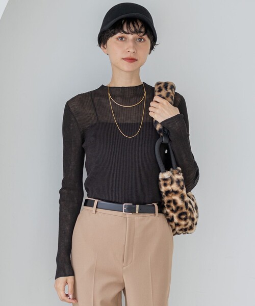 洗える】シアーリブハイネック ニット（ニット/セーター）｜23区