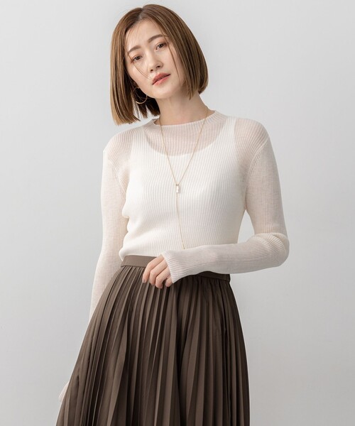 洗える】シアーリブハイネック ニット（ニット/セーター）｜23区
