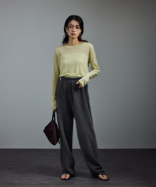 SALON adam et rope'(サロン アダム エ ロペ)の「フォックスカシミヤ混パンツ / セットアップ対応(その他パンツ・レディース・グレー/ベージュ系その他・FREE)」の3枚目の写真