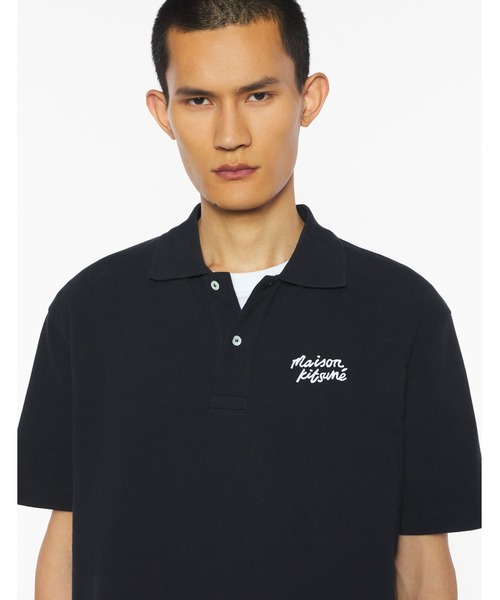 Maison Kitsune（メゾンキツネ）の「MAISON KITSUNE HANDWRITING COMFORT POLO（ポロシャツ・メンズ・ホワイト×ブラック/ブラック×ホワイト・XS/S/M/L/XL）」の2枚目の写真