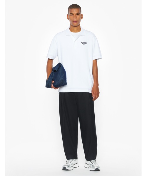 Maison Kitsune（メゾンキツネ）の「MAISON KITSUNE HANDWRITING COMFORT POLO（ポロシャツ・メンズ・ホワイト×ブラック/ブラック×ホワイト・XS/S/M/L/XL）」の8枚目の写真