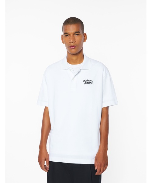 Maison Kitsune（メゾンキツネ）の「MAISON KITSUNE HANDWRITING COMFORT POLO（ポロシャツ・メンズ・ホワイト×ブラック/ブラック×ホワイト・XS/S/M/L/XL）」の7枚目の写真